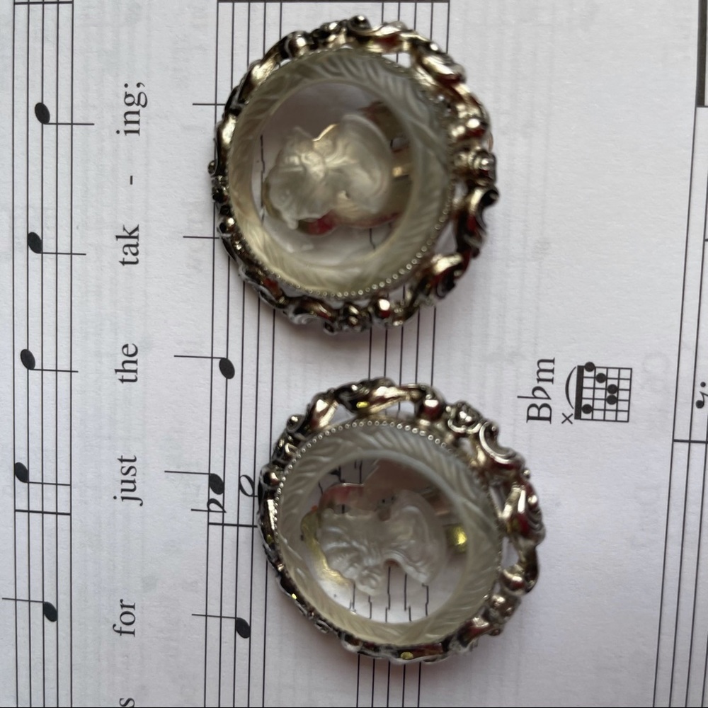 Whitting & Davis Cameo Earrings - Picture 7 of 9